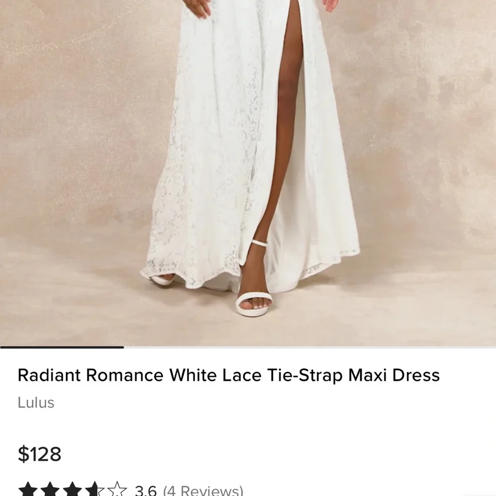Lulu's Elegant White Maxi Dress with Slit - Picture 4 of 4